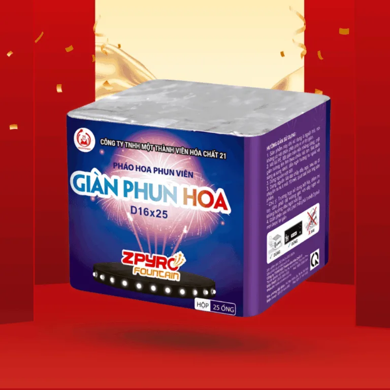 Giàn phun hoa D16x25 pháo hoa Bộ Quốc Phòng