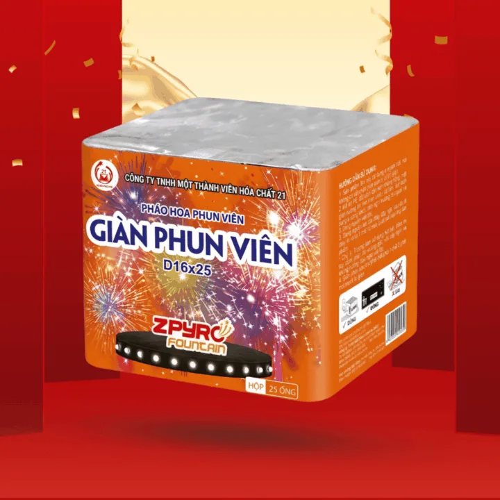 Giàn phun viên D16x25 pháo hoa Bộ Quốc Phòng